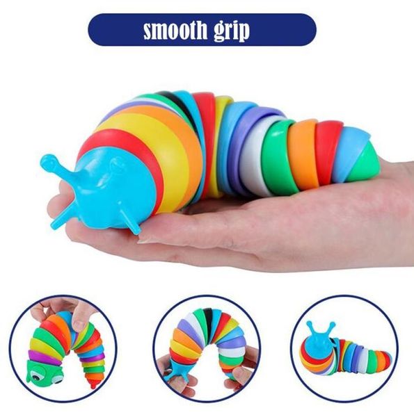 DHL Free Hotsale Creative Creative Slug Toy 3D Educational Educational Colorful Stress Relief Toys for Children Caterpillar Toy9576328