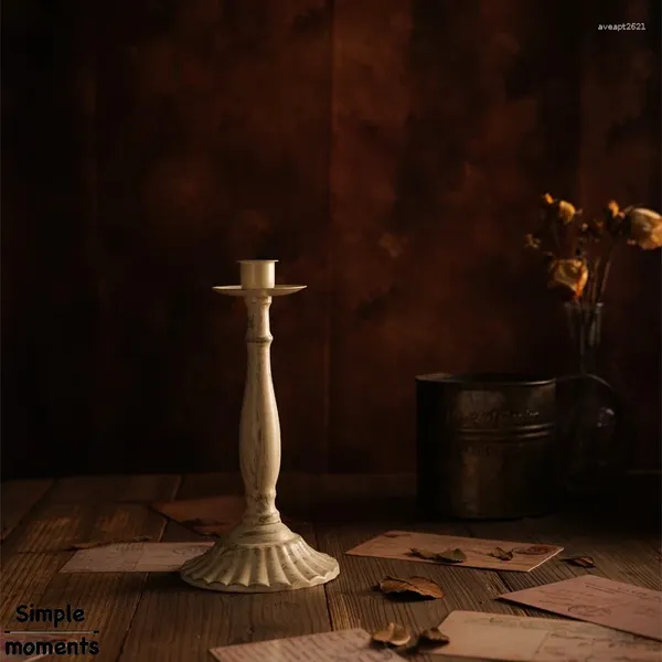 Kerzenhalter Einfache Momente Eisen Metal Stand Vintage Lantern Home Decoration Kerzenhochzeit Mittelstücke