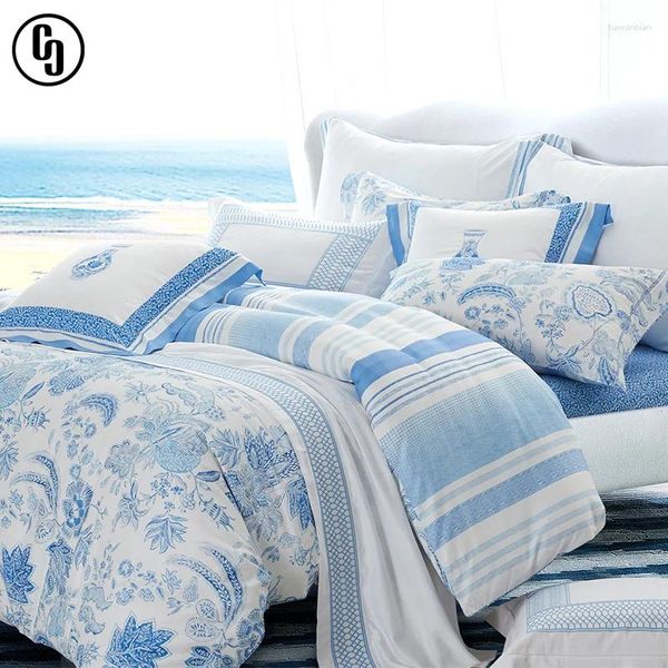 Наборы постельных принадлежностей GXC Home Textile 60S Long Staple Cotton Cotled Quilt с четырьмя частями пастырского стиля.