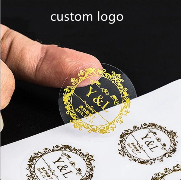 Stamping 1000pcs Pvc Etichetta adesivi adesivi di sigillatura di carta personalizzati Stampa Adesivo per personalità fai -da -te Il tuo design