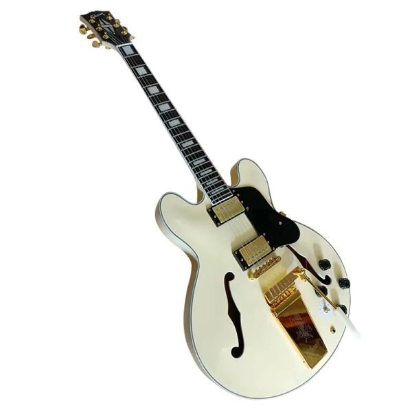 Guitar Classic Brand Guitar Guitar, Hollow Jazz Big Rocker Vibrato Sistema, Timbre completo, entrega gratuita para casa.