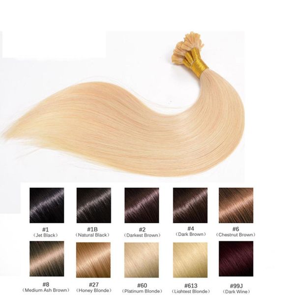 Top grau 8a100 não processado U Tip Human Hair 07gs200slot 9 cor para escolha Extensões de cabelo Remy Indian inteiras 6951816