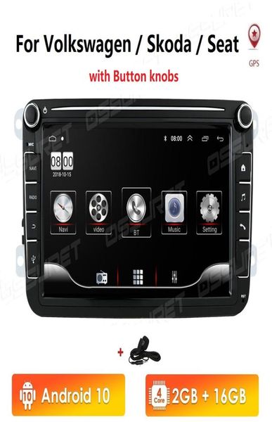 Автомобильный мультимедийный игрок Android 10 GPS 2 DIN Autoradio Radio для VW // Golf/Polo/Passat/B7/B6/Seat/Leon/Skoda9242417