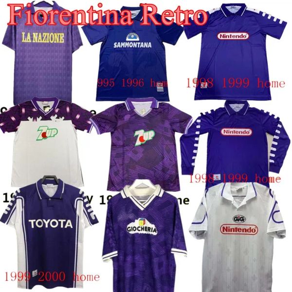 1995 1996 Retro Classic Fiorentina Soccer Trikots Sweatshirt 1989 90 91 92 93 97 98 99 Batistuta R.Baggio Dunga Retro Fiorentina Fußball -Hemd Chandal Z 4.14