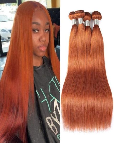 ISHOW NEUABER ARGEBAR Brasilianer Jungfrau Hair Webe Extensions 828inch für Frauen 350 Silky gerade Orange Ingwer Farbe Remy Human HAI357953414