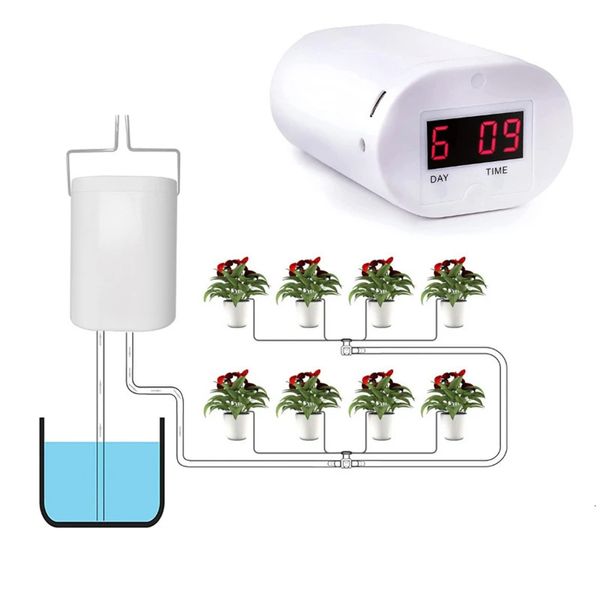 2/4/8 Kopf Automatische Watering -Pumpen -Controller Blumen Pflanzen Home Sprinkler Tropfbewässerungsgerät Pumpen Timer System Garden Tool 240408