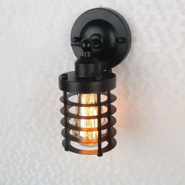 Lâmpada de parede vintage preto industrial retro led lamparas de pared escada banheiro ferro a abajur luminaria