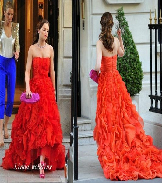 Vestido de baile vermelho de Blair Waldorf em Paris Novo GOWN de festa formal com alto nível personalizado 2418158