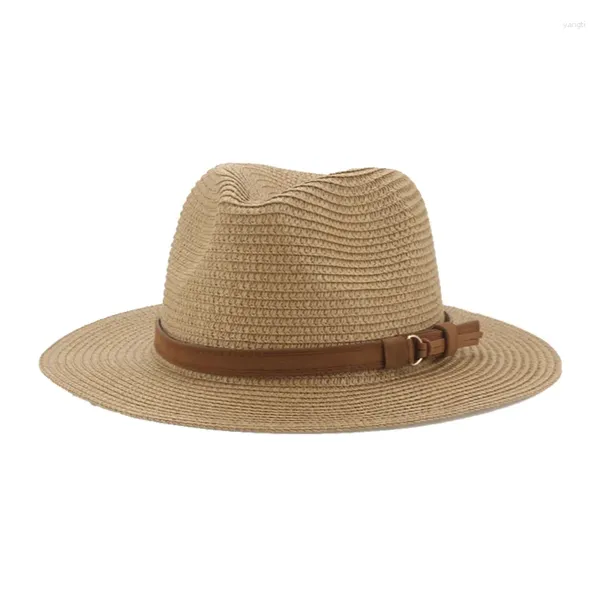 Berets Sommerhüte Frauen Panamas Solid Stroh Outdoor Beach Reiseband Casual Men Jazz Caps Sombreros de Mujer