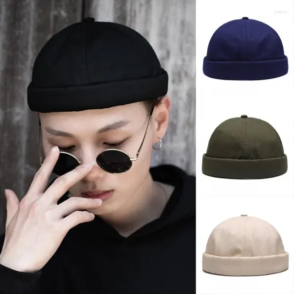 Roupas étnicas homens homens retro cúpula melon streetwear abazinha gorro de gorro unissex caveira marinheiro marinheiro algodão colorido painéis elásticos do docker