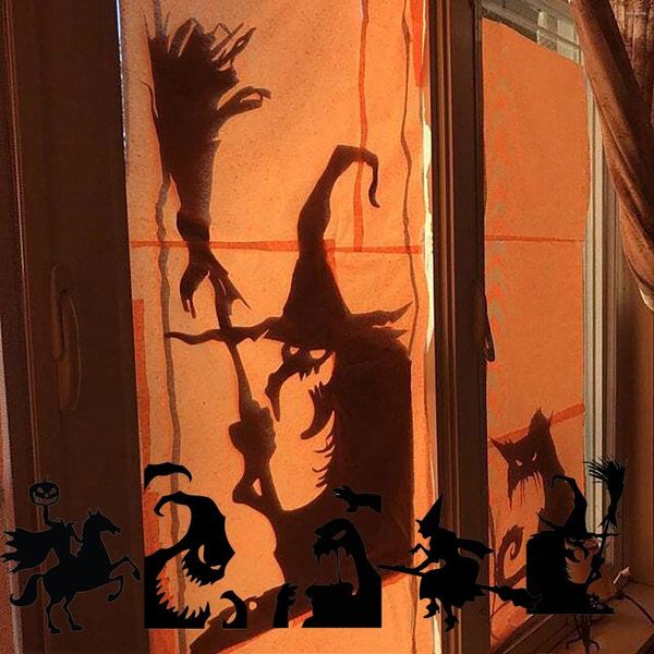 Adesivi della finestra Halloween Decorazione Adesivo per parete Porta Adesivo Scarico Strega Autole Adesivo Camera da letto Fai da te