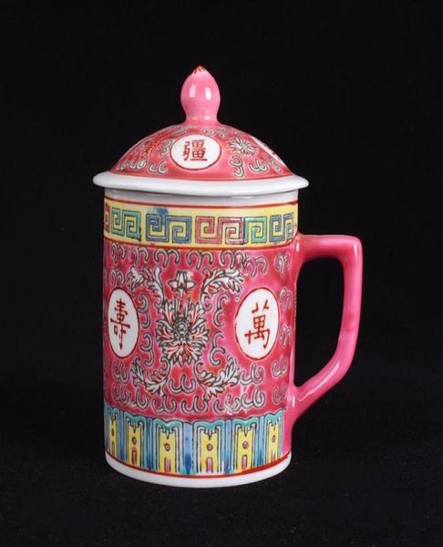 Cup di tè tradizionale cinese Jingdezhen con tazza di tazza di porcellana in porcellana in ceramica coperchio 300 ml T2005067788819