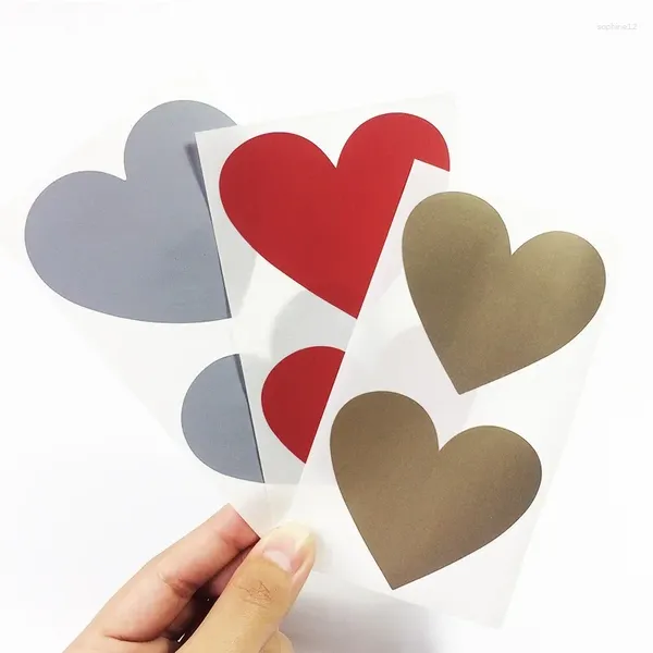 Geschenkverpackung 50pcs/Lot Cute Heart Design Love Scraping Aufkleber DIY Note drei Farbauswahl verschiedene Aufkleber