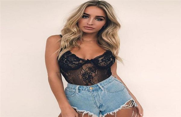 Sexy Women Lace Bodysuit High Lingerie Bralet Suits One Piece See através de mulheres roupas íntimas de roupas de macacão Lingeries Woman4727629