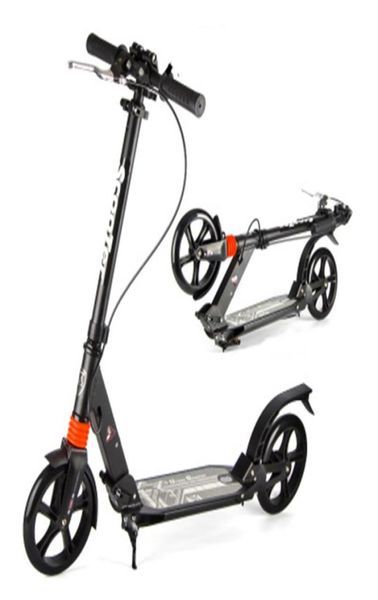 Neuankranged City Fashion Fashion Two Wheel Scooter Erwachsener Klapparchitektur Tragbarer Roller 3 Einstellbare Zahnräder Schwarzweißlager 120 kg5628616