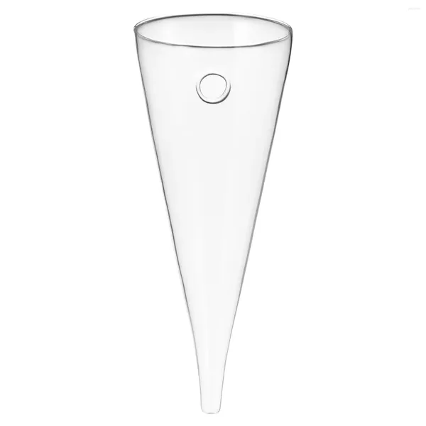 Vasos Circular Cone Glass Holding Vase Bottle para decoração de flores Florarium transparente