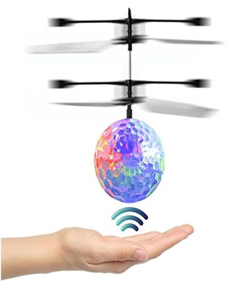 Toys de garoto e garoto RC Flying Ball Infravermelho Bola de helicóptero com luzes LEDs Rainbow Controle remoto para crianças voando brinquedos8463884