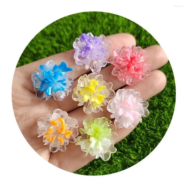 Flores decorativas AB RESIN Candy Color Flor Florback Scrapbooking Diy Jóias Acessórias de decoração de artesanato