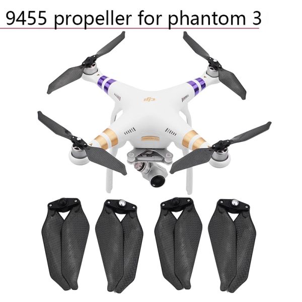Drones 4pcs Props dobráveis hélice para DJI Phantom 3 Phantom 2 Redução de ruído Blades 9455 Substituição de acessórios de drones