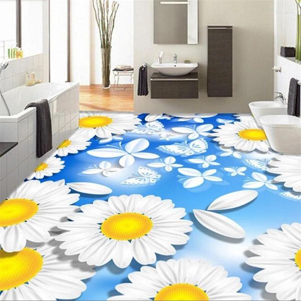 Sfondi Wellyu pavimenti personalizzati dipinto decorativo dipinto decorativo 3D girasole tridimensionale pavimento papà de Parede