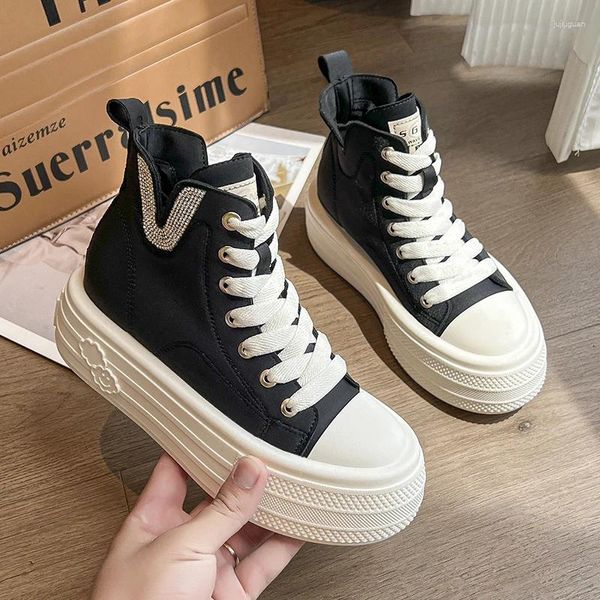 Scarpe casual da donna in alto top top skate abito causale traspirato sneakers non slip leggero comfort adatto a camminare per signora