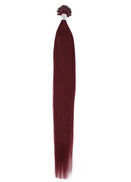 intero 200spack 08gs 14039039 24Quot Keratin Stick U Tip Eastensioni per capelli umani Capelli brasiliani 99J Burgundy DHL FA5764242