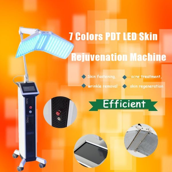 Rejuvenescimento da pele LED 7 Máquina de terapia de luz LED de fótons LED CE Aprovação PDT Red Light Lâmpada Tratamento de acne