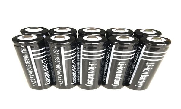 Black Ultrafire 18650 Высокая емкость 6000 мАч 37 В Liion Rechargable Battery для светодиодной фонарики цифровой камеры литиевые батареи C1490481