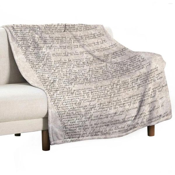 Battaniyeler ABD Anayasası Parşömen Kağıt Haklar Yasası Battaniye Kabarık Dekoratif