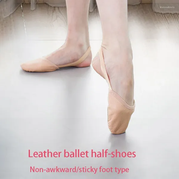 Scarpe da ballo in pelle balletto artistico ginnastico mezze calzini competizione professionale esclusiva elastica