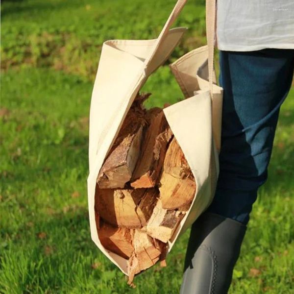 Borse di stoccaggio imbracatura in tela log di legna da ardere della struttura pesante sacca multifunzione per strumenti imballaggio da picnic