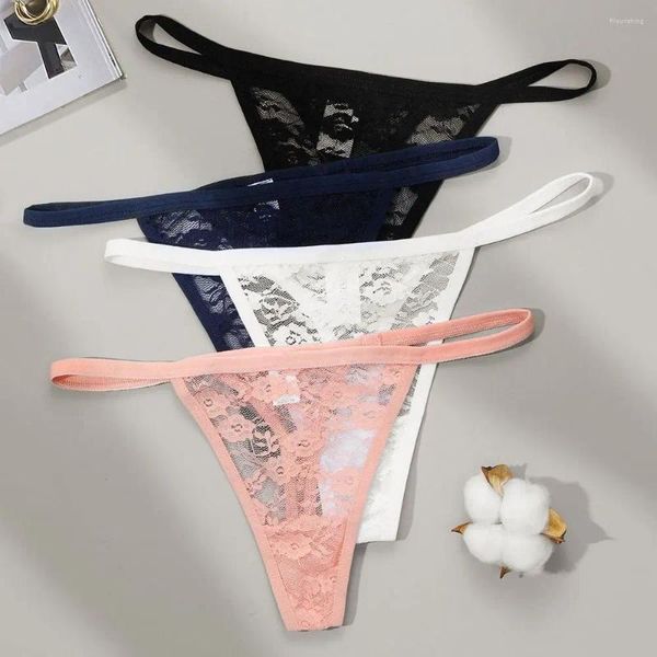 Mutandine femminili Colore solido Sexy Lace Thong Temptation Cotton Crotch a bassa vita Maglie senza calo senza cuciture Slievi senza soluzione