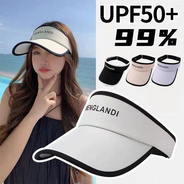 Cappelli da sole possono rotolare grande eaves per tutta l'estate femminile vuoto out ombre ciclistico protezione da spiaggia vuota Y3Z0