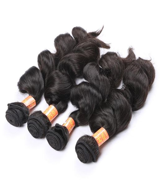 Brasilianische Haarverlängerungen 4pcs Loose Locky Style Hair Schuss natürliche Farbe Realer brasilianischer peruanischer indischer malaysischer Remy menschliches Haar 6593925