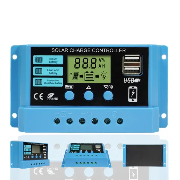 Ladegeräte 10a 20A PWM Controller 12V/24V Solarladung für RV Home Light Kit Solar Ladegerät für 100W 200W Panel