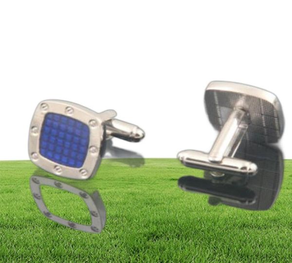 Luxo Audemais Plguet Cufflinks para camisa francesa Butão de manguito de octógono azul prateado como groomsmen de casamento Jóias C5270122