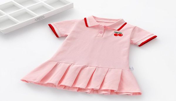 2020 Girls Dress Children Gritta per neonati Summer Nuova camicia Scapa pieghetta per bambini piccoli bambini Shorsleeved Tide Tide Girls Fashion Cute Lo1001592