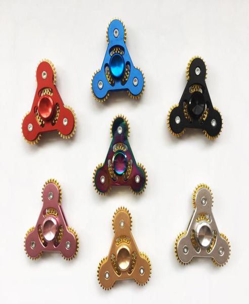 Ограниченная версия Rainbow Spinners Edc Metal Hand Spinner Toy 3 Gear Chain Pinger Pinger There Gear Wheels Finger Toy4187524