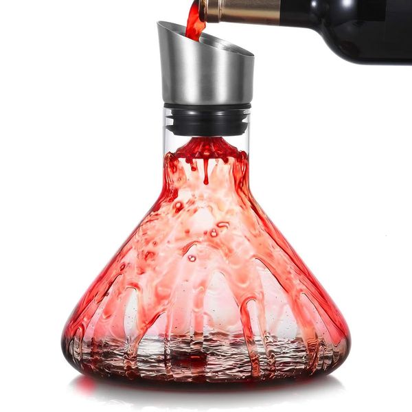 Decanter del vino a aeratore incorporato versato a aeratore carafe rosse a mano accessori in vetro in cristallo decanteri 1500ml 240407