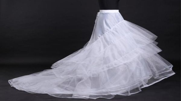 Vestidos de noiva de tule branco barato anágua de esticação de trep titicaats 3 aros 4 camadas vestido de trem longos aline