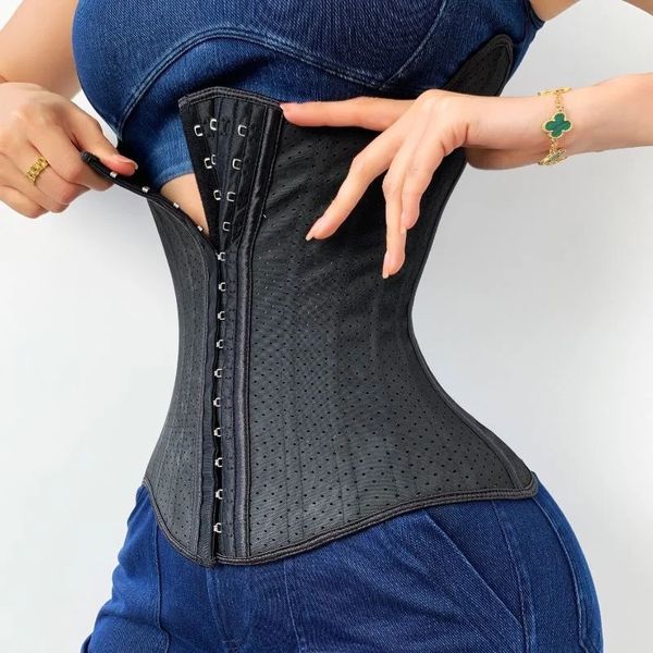 25 Aço Ossos Angels Wing Latex Treinador de cintura Mulheres Corset Para obter contração do modelador do corpo abdominal após o exercício de fitness 240407