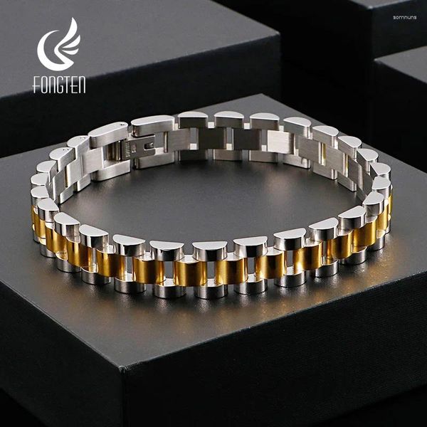 Bracelets de charme Fongten 10mm Watch Band Chain para homens aço inoxidável pulseira pulseira jóias de cores múltiplas de cor masculino