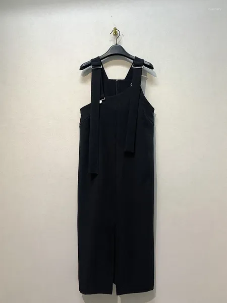 Lässige Kleider Neploe 2024 Sommer Einfacher fauler Retro -Kleid Japanischer Riemen Lange Robe