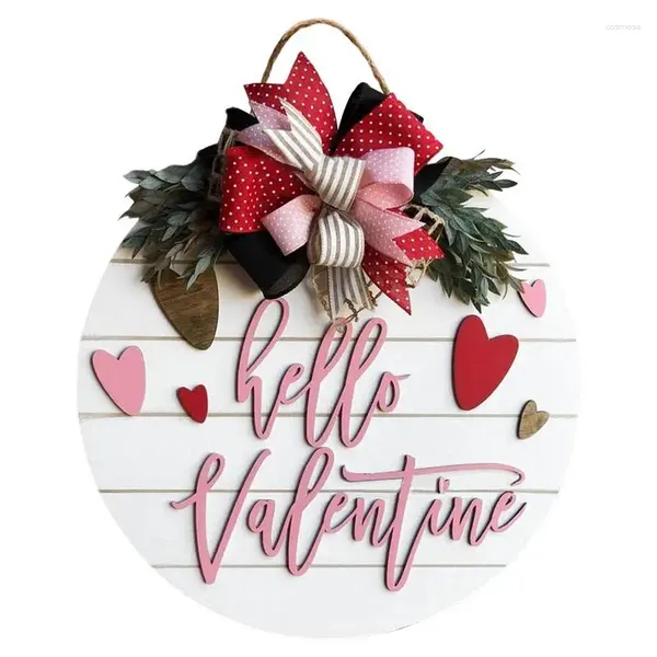 Dekorative Blumen Valentinstag Schild Kleiderbügel Wanddekor Willkommen Holzschilder glückliche Valentinstag Anhänger Urlaub Ornamente