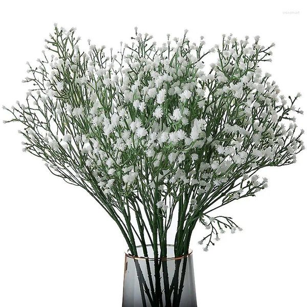 Fiori decorativi in plastica bouquet artificiale bianco gypsophila fai -da -te balcone per matrimoni per la casa decorazione esterna