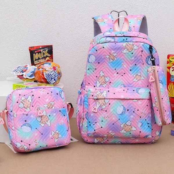 Schultaschen Cartoon Print 3pcsset Bag Backpacks Schoolbag Fashion Kids Lovely Rucksack für Kinder Mädchen Schüler Mochila Sac