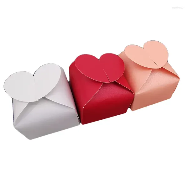 Wrap regalo 25/50pcs Love Heart Kraft Paper Candy Box omaggi Favori Gifts Chocolate Packaging Birthday Fedding Party per gli ospiti