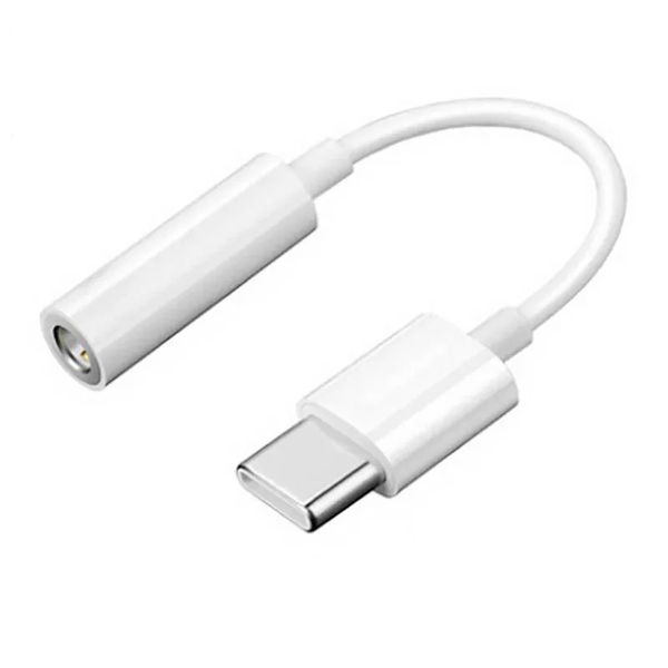 2PCs USB Tipo C a 35mm Adaptadores de tomada de áudio para fones de ouvido com fio conectados a telefones celulares - Adaptadores de cabos do tipo C Tipo C aos fones de ouvido para desfrutar