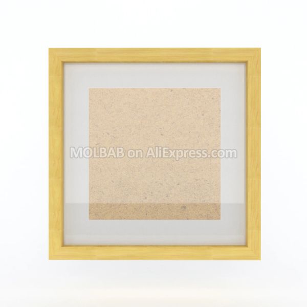 Rahmen 12x12 Zoll Reales Holz -Quadrat -Wand -Bildrahmen mit Kreis/quadratischem Fotobahn moderner kurzer flacher Polierstil