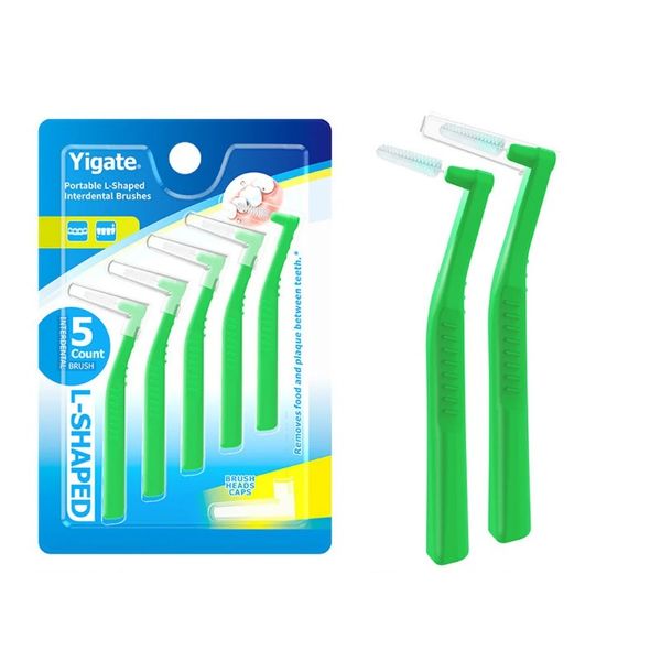 Nuovo 2024 5/10 pezzi Interdental Brush Curved Interdental Brush Pulsoling Dente Scallo spazzolino Deplo Gace di pulizia Pannello